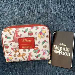 Disney x Loungefly Winnie the Pooh Holiday Zip Wallet - Red Trim